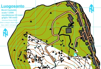 Carta di orienteering e orientamento sport in Sardegna